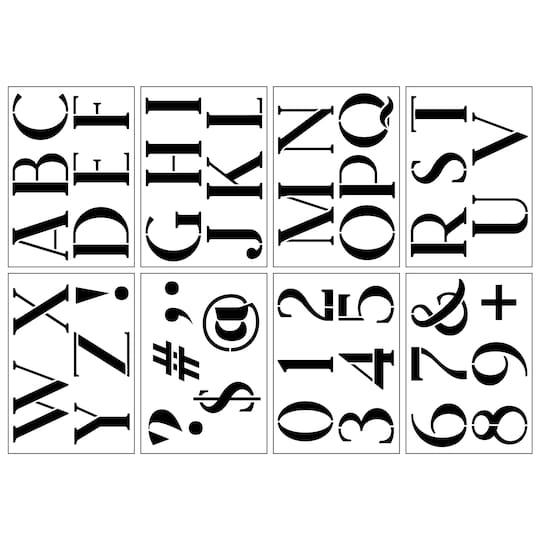 3&#x22; Tuxedo Alphabet Font Stencils by Craft Smart&#xAE;